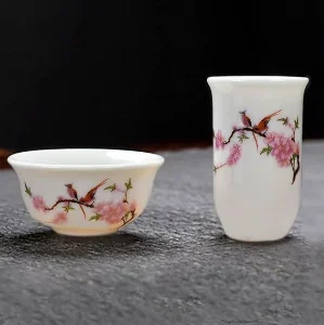 Porcelain Drinkware for Teacup, Ceramic Tea Cup Set, Teapot Oolong Tea, China Kung Fu Tea Accessories