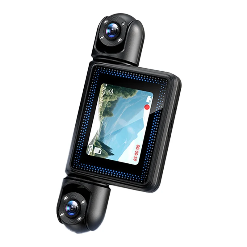 B68C 4 Lens 360° Car Dash Cam 4 Channels Video Recorder 1080P Car DVR Front Inside Rotatable Rear View Night Vision Black Box