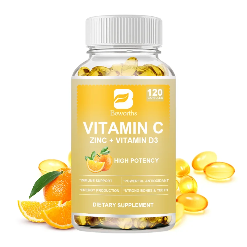 

BEWORTHS Vitamin C+Zinc Capsule Immune Support for Adults & Kids Antioxidant Supports bone, Tooth and Skin Health Whitening