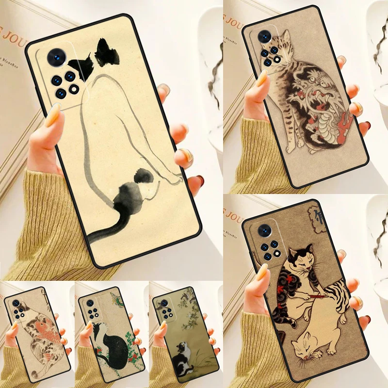 

Винтажный чехол с татуировкой в виде японского самурайского кота для Samsung Galaxy S24 Plus S23 S20 S21FE Lite S22 Ultra Note 20 S8 S9 S10, чехол для телефона