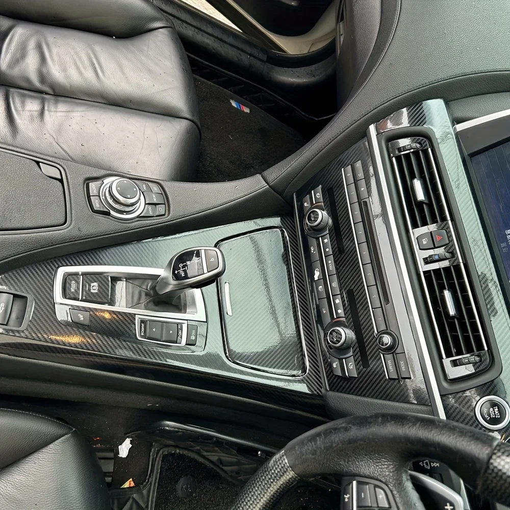 For BMW 6 Series F12/F13 2011-2017 Interior Control Panel Door Handle 5D Carbon Fiber Stickers Decals Car Styling Accessorie