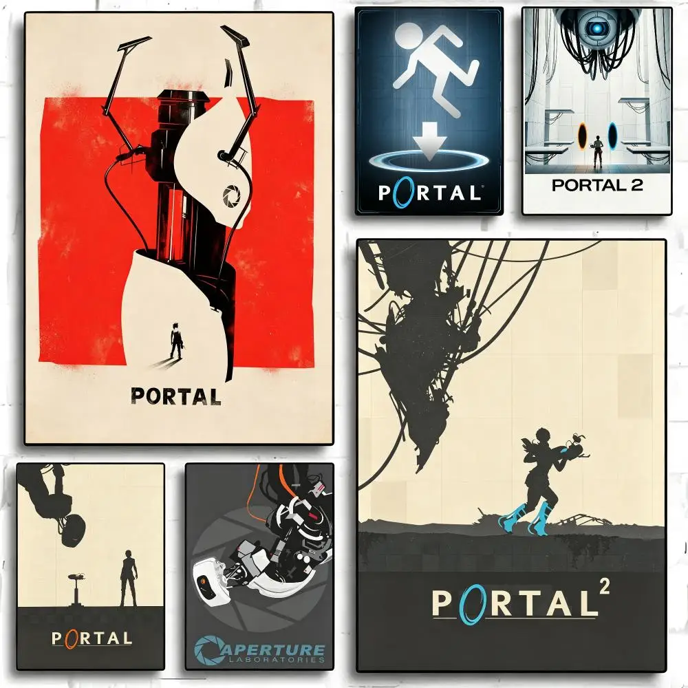 game Portal Poster Poster Waterproof HD Unframed Self‑Stick Decor Wall Art for Home Room Decoration Gift