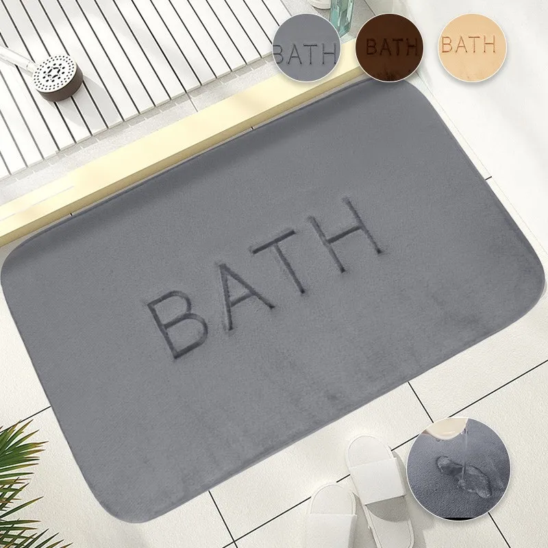 

Memory Foam Bath Mat Soft Absorbent Quick Dry Bathroom Rug Home Bathroom Decor Bathroom, Tub, Shower, Door Mats