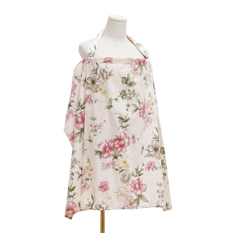 

European and American Style Anti-exposure Nursing Top, 100% Cotton Printed Nursing Cover Cape for Breastfeeding and Modesty