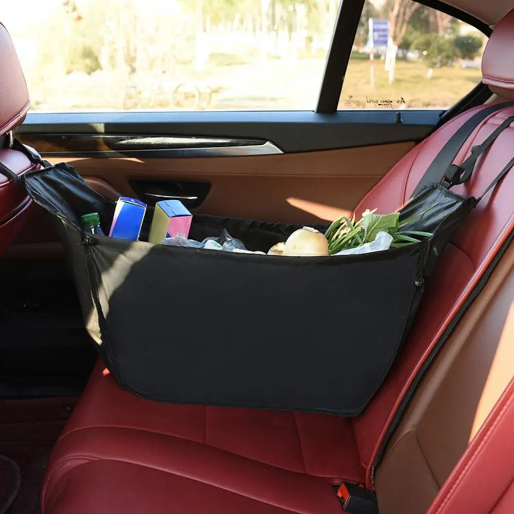 Car Hammock Storage Bag Organizer Collapsible Oxford Cloth Rear Seat Sundries Bag Large Capacity Grocery Tote Bags for Vehicles