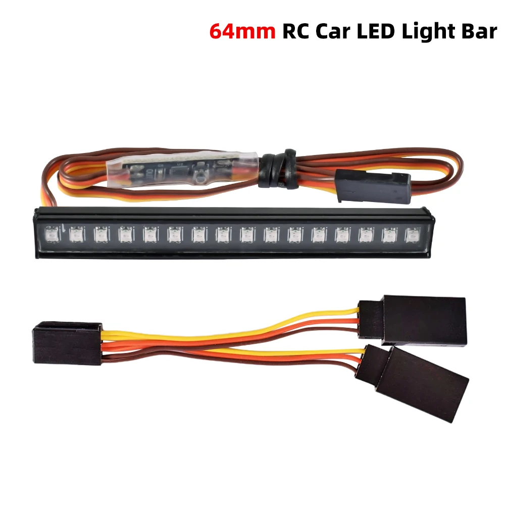 DUMBORC  RC LED Light Bar Colorful Roof Lamp Kit 45/56/64MM 8 Modes for RC Crawler Car AXIAL SCX24 Bronco C10 JLU Gladiator