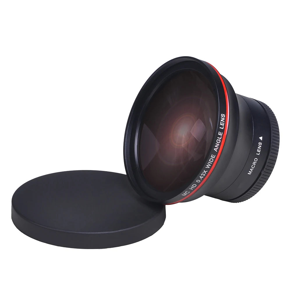 58MM 0.43x Professional HD Wide Angle Lens w/Macro Portion for Canon EOS Rebel 77D T7i T6s T6i T6 T5i T5 T4i T3i SL2 60D 7D 70D