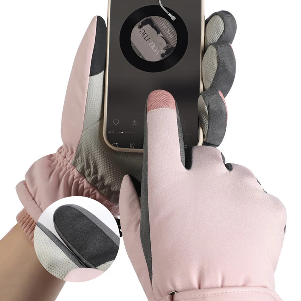 قفازات التزلج مقاومة للماء والرياح - قفازات الثلج الدافئة السميكة، قفازات على الجليد، قفازات الشتاء لركوب الدراجات بشاشة تعمل باللمس