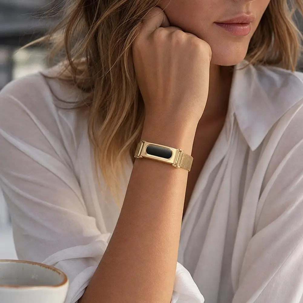 Milanese Watch Strap Suitable for Google Fitbit Air watch Bracelet Metal Frame Wristband Powerful Magnetic Clasp For Secure Lock