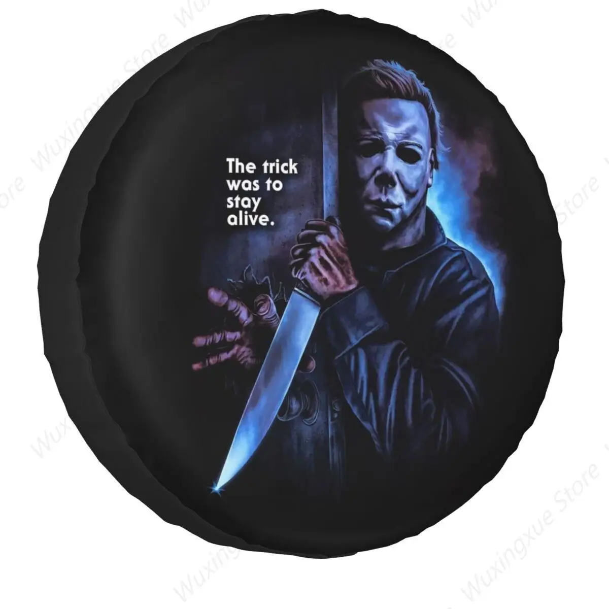 Horror Movie Halloween Michael Myers Spare Tire Cover for Jeep Pajero Custom Dust-Proof Car Wheel Covers 14