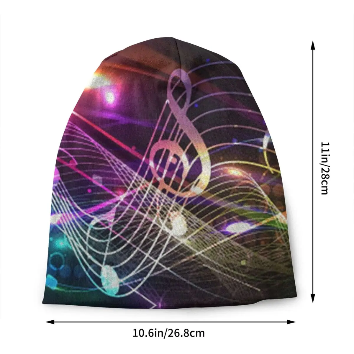 Custom Music Note In Color Bonnet Hat Knitting Hats Men Women Fashion Unisex Adult Warm Winter Skullies Beanies Caps