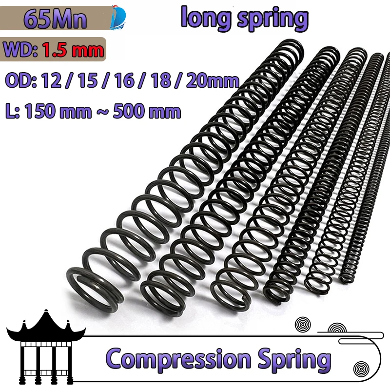 Wire Diameter 1.5mm 150mm-500mm Long 65Mn Spring Steel Y-type Compression Spring 65 Manganese Pressure Spring Can Be Customized