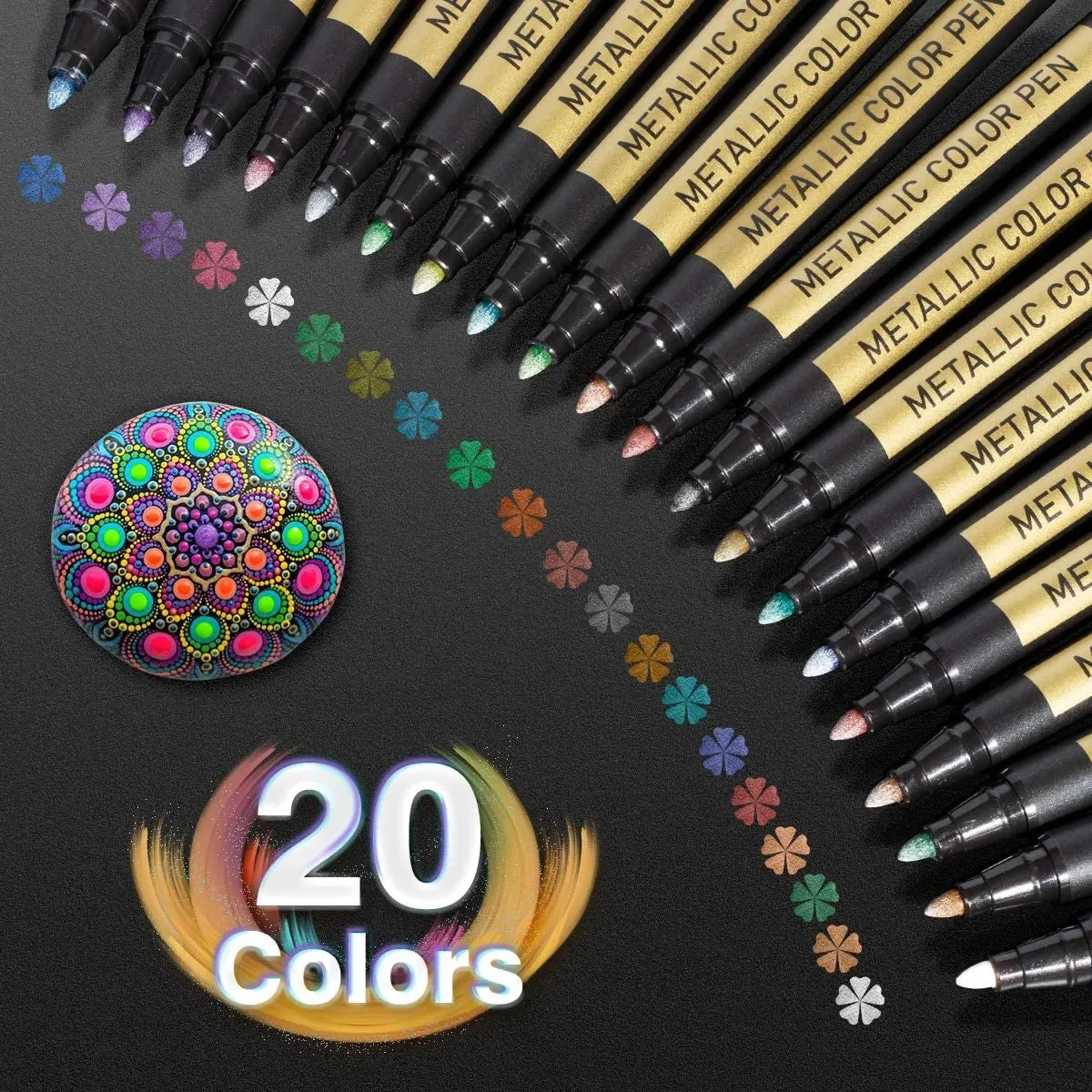 10/20 Color Metallic Paint Marker Pen set Permanent Writing Rock Painting Photo Album Scrapbook Glass Wood Canvas Card Art