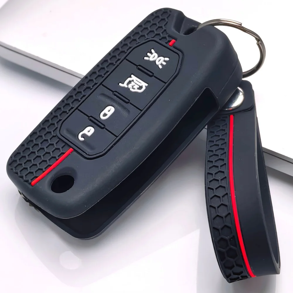 Silicone Car Remote Key Case Fob for Jeep Cherokee Compass S Renegade Grand Commander for Dodge Journey Challenger Jcuv Charger
