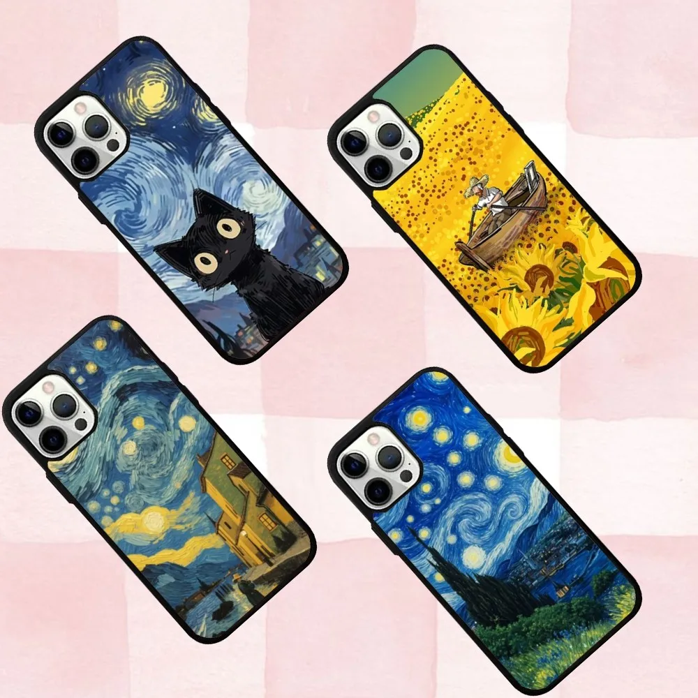 

V-Vans G-Goghs Phone Case For IPhone 16,15,Pro,Max,Case 14,Plus,13,12,11 Magesafe Magnetic Wireless Charge Cover