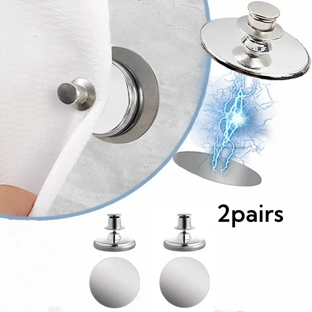 2pair Wall Mounted Curtains Magnetic Buckle Multifunctional Detachable Magnetic Suction Buckle Strong Magnetic Metal