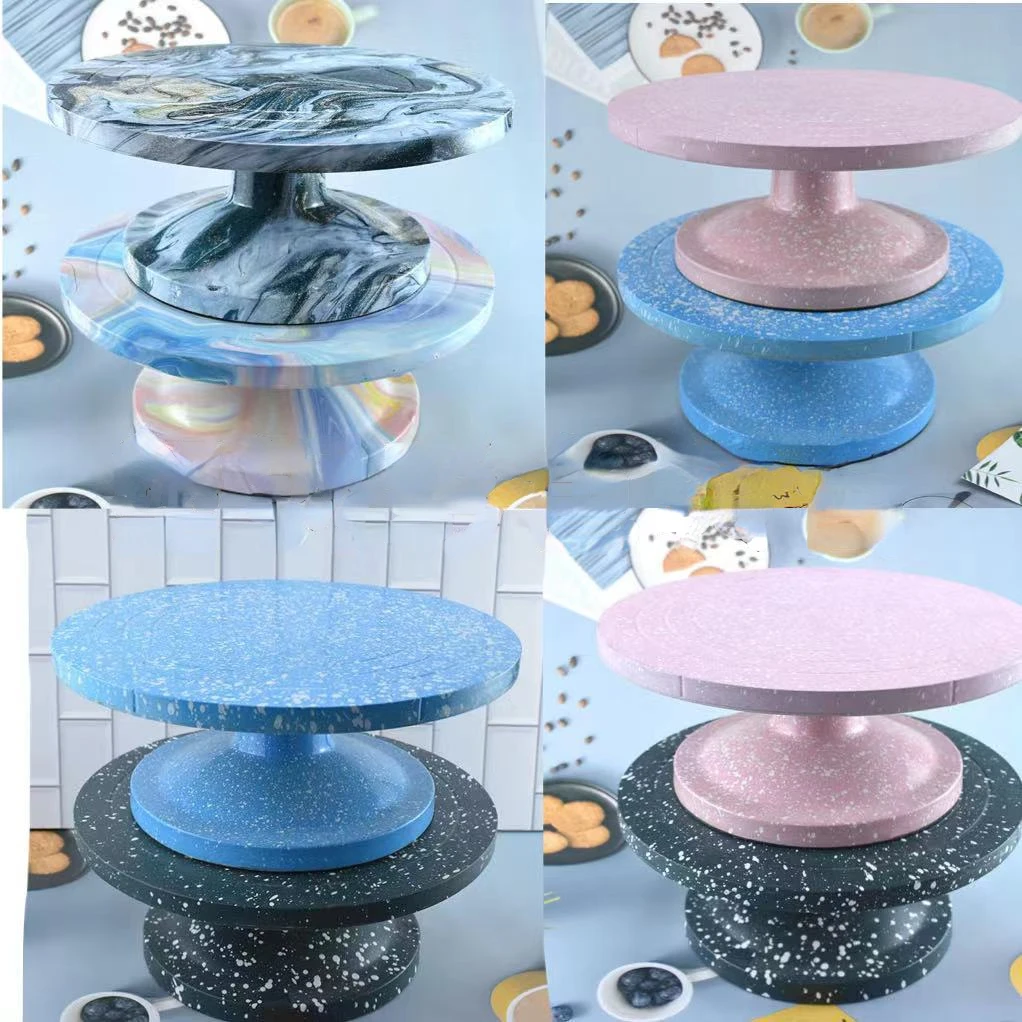 

Baking Tools UPVC Color Mixing Turntable Rotating Plate Cake Decorating Plate Baking Tools Cream Decorating Table Cake Stand