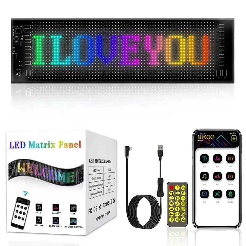 LED مصفوفة بكسل شاشة عرض LED رسالة التمرير لوحة تسجيل لينة مرنة الإعلان ضوء لتخزين سيارة شاحنة الشيطان العين