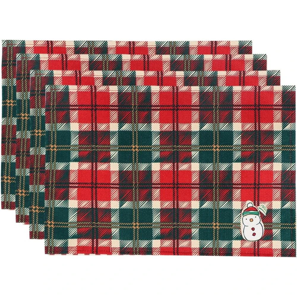 

Красные и зеленые клетчатые салфетки для рождественской елки и ужина, 12 x 18 дюймов, водонепроницаемые зимние милые рождественские праздники, винтажные