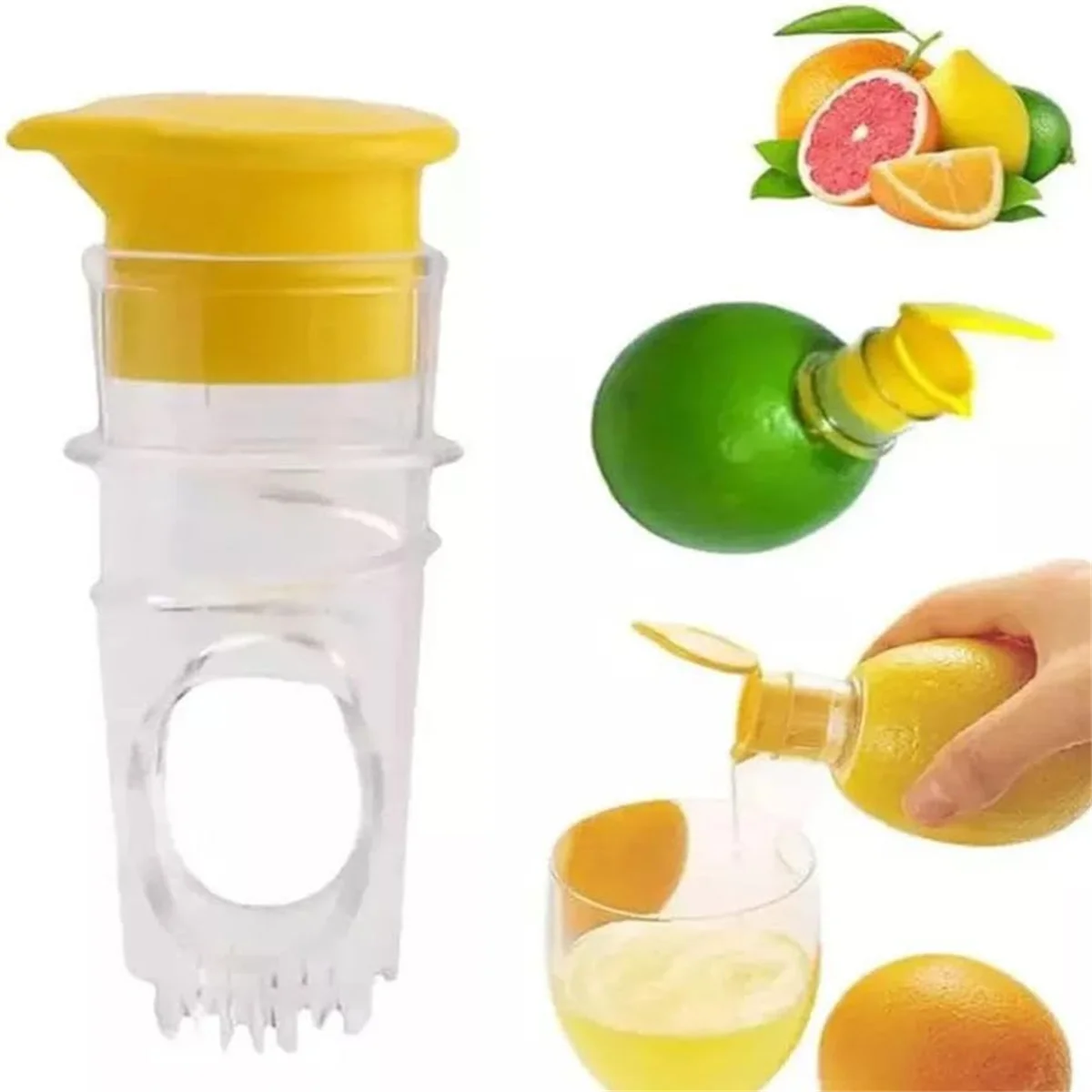 ABJZ Spremiagrumi manuale, efficiente spremiagrumi per arancia e limone con spruzzatore di succo, ideale per succhi di frutta fresca