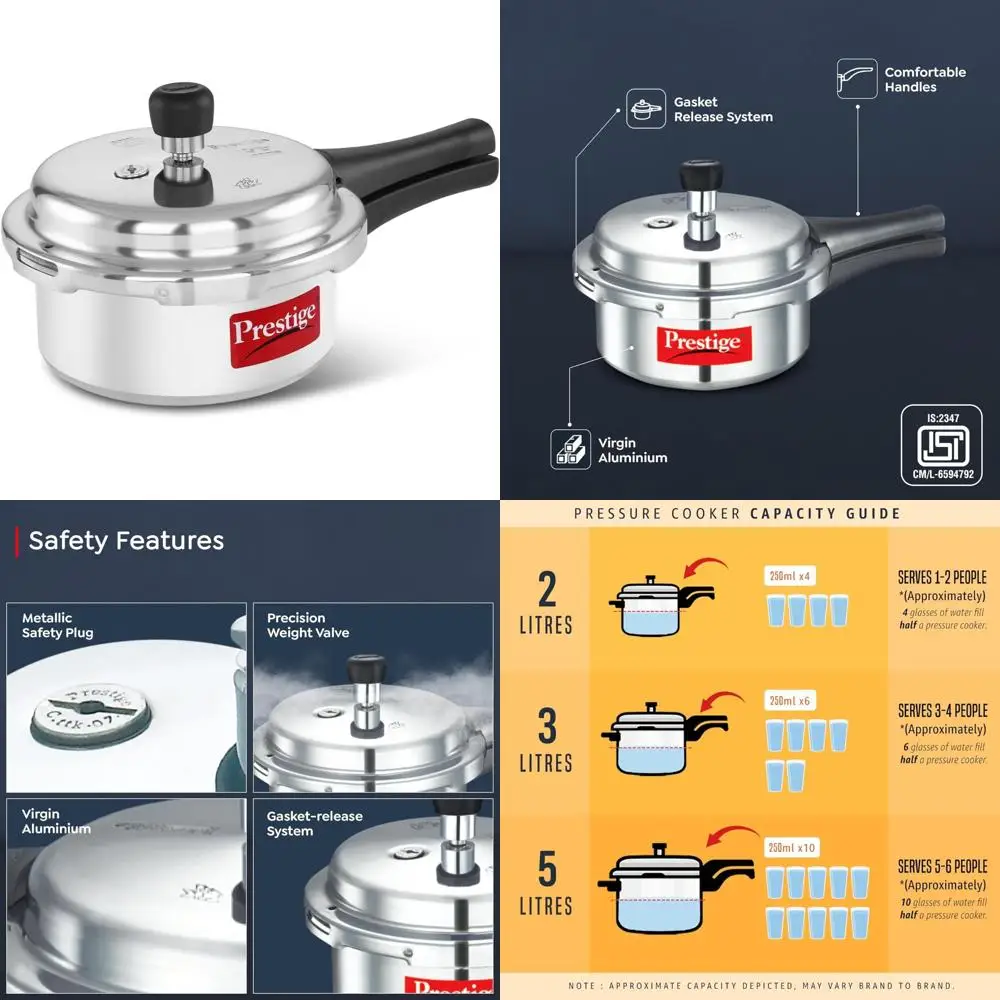 

2-Liter Aluminum Pressure Cooker - High-End, Popular Choice for Efficient Cooking