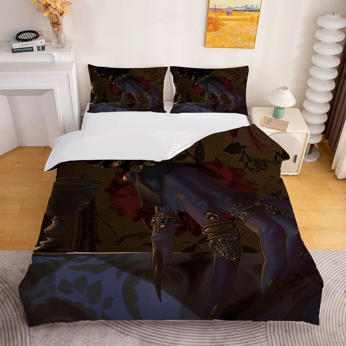 Purple fingers  Duvet size  Antique wine glasses  Room decoration bedding set