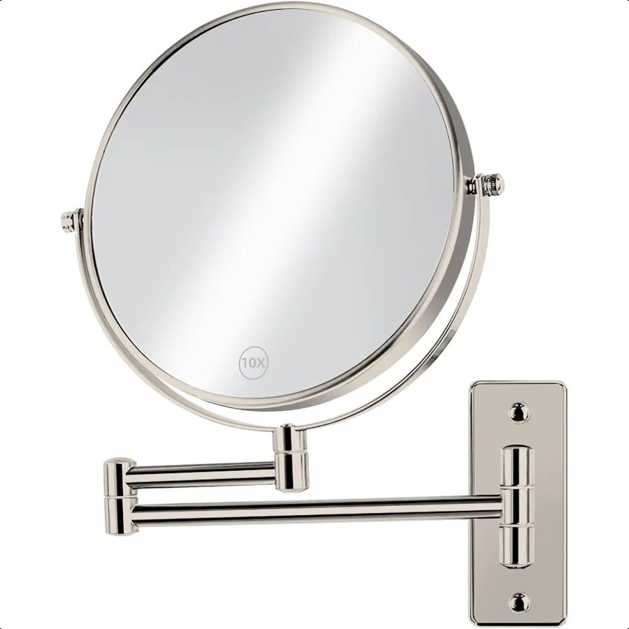 

8 Wall Mounted Makeup Mirror Extendable Bathroom Vanity Mirror with 1X 10X Magnification 360 Swivel Shaving Mirror Double Sided