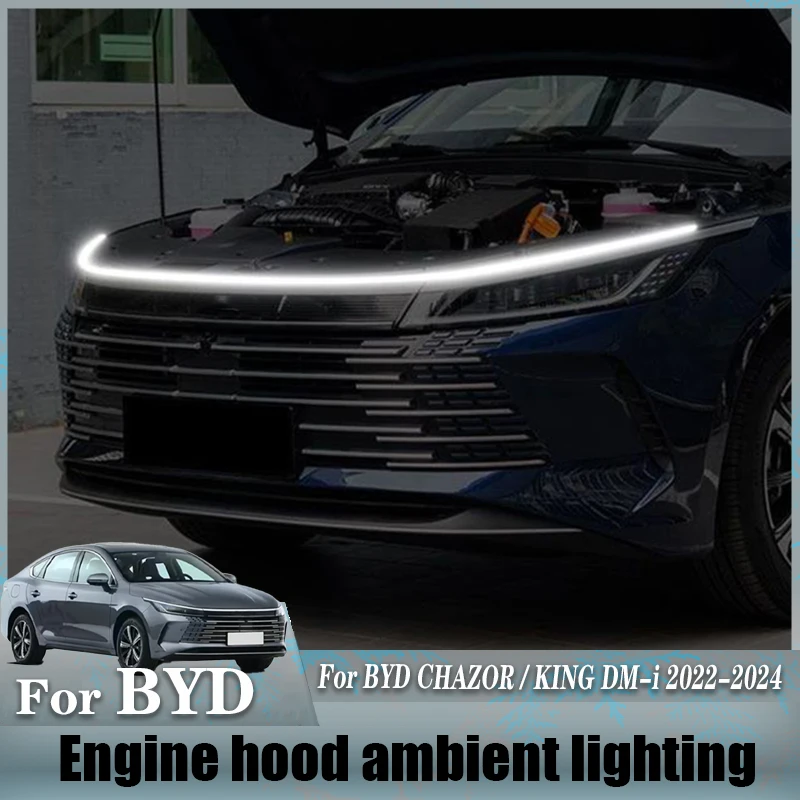 

Для BYD CHAZOR KING DM-i 2022 2023 2024 Автомобильный поток капота Автомобильный капот декоративная световая полоса Модификация средней сетки света