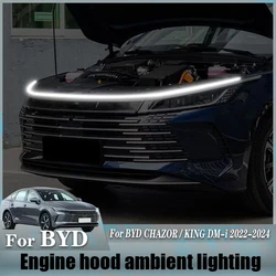 For BYD CHAZOR KING DM-i 2022 2023 2024 Automobile hood flow light Car hood decorative light strip Middle net light modification