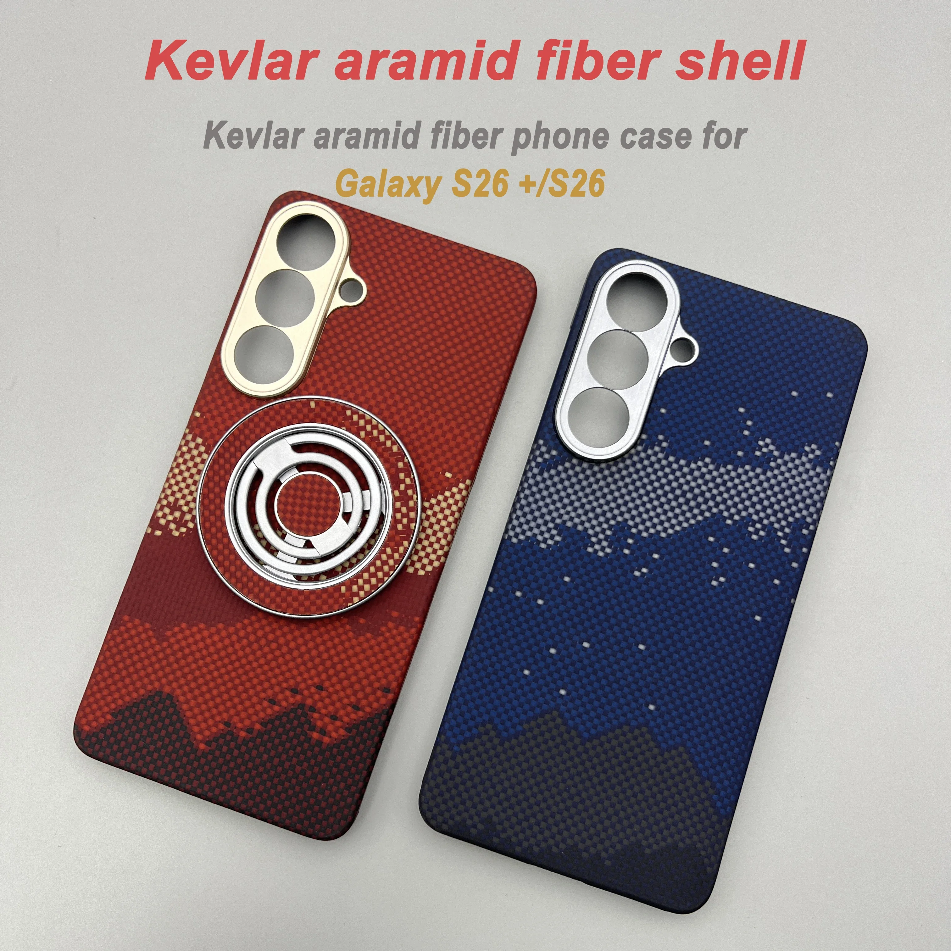 

Чехол для Samsung Galaxy S26+/S26 из кевларового арамидного волокна, жесткий, ультратонкий, легкий, магнитный защитный чехол