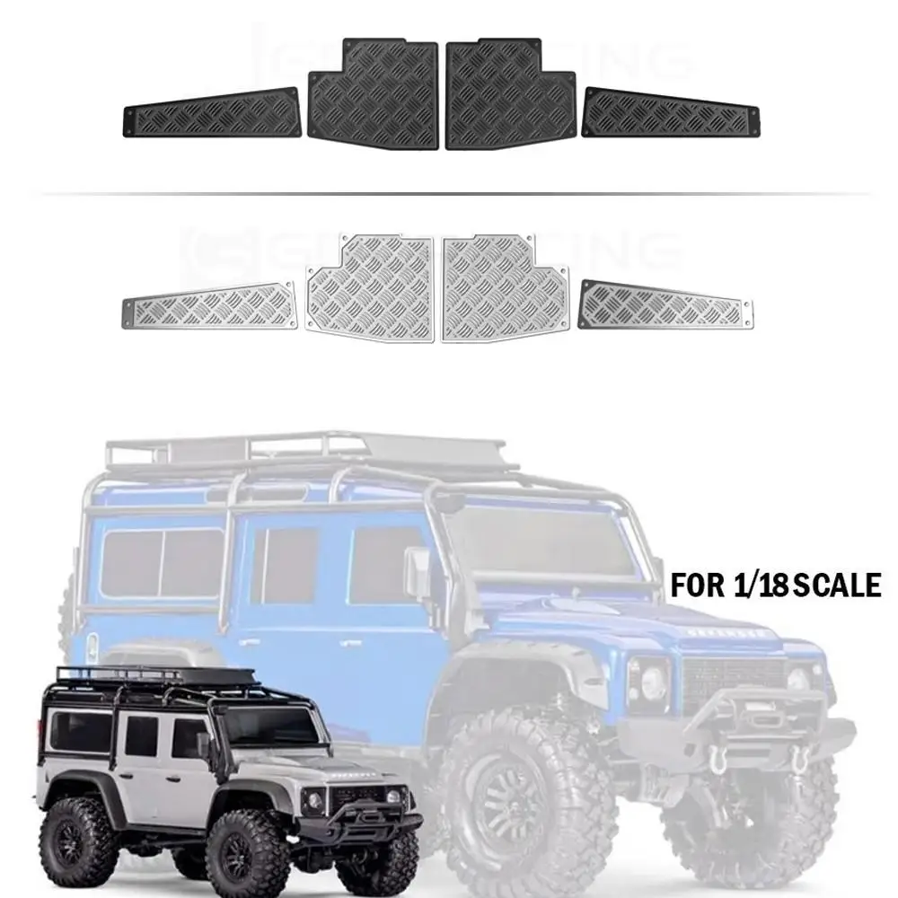 Front Bumper Anti-skid Plate Metal Stainless Steel Decorative Sheet For 1/18 Traxxas Trx-4m Defender Trx4m Rc Crawler Car