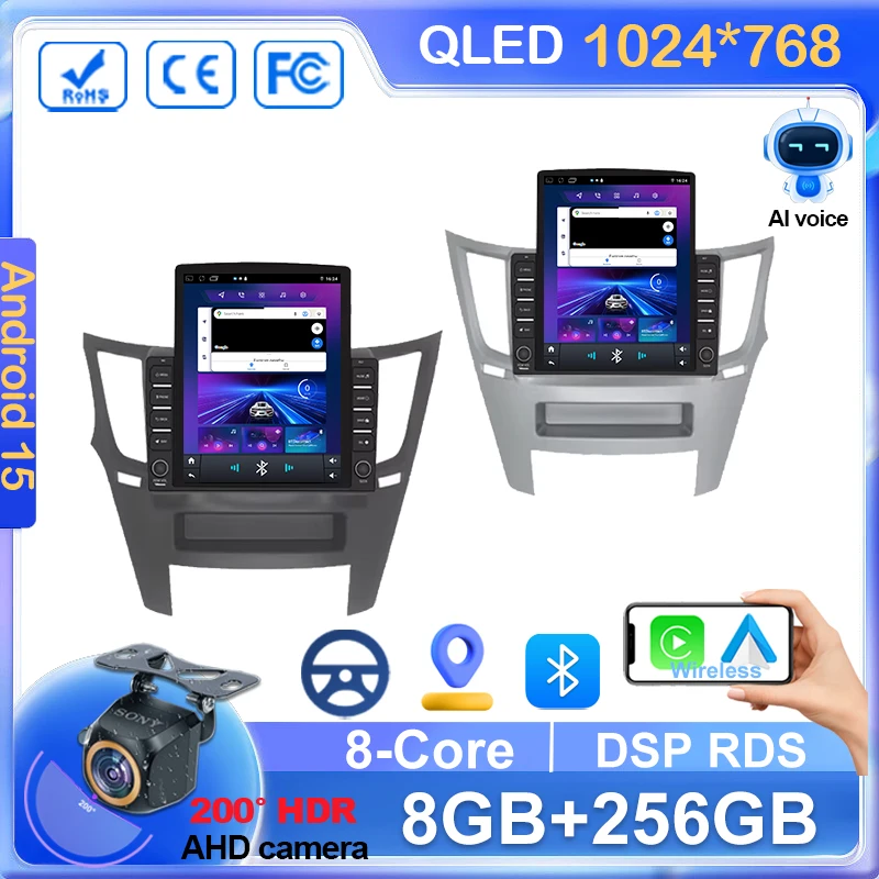 Android 15 Car Player For Subaru Outback 4 Legacy 5 2009-2014 LHD RHD DVD Carplay Auto Radio Head Unit Multimedia Navigation GPS