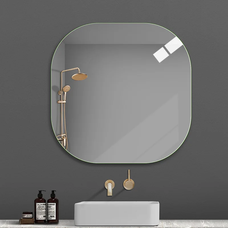 Miroir mural de salle de bains, maquillage irrégulier lumineux moderne, conception de miroir de salle de bains, accessoires de douche CC50BM