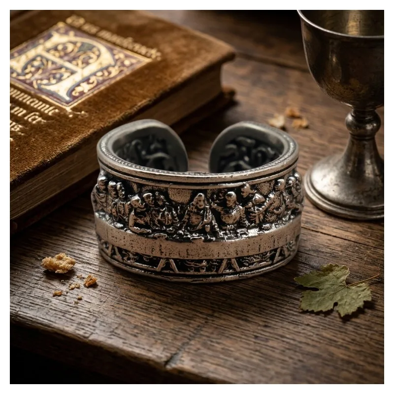 Buy 4 Get 1 Free 13g Silver Cuff Rings outlines the dramatic gathering of Christ and the twelve apostles at the fateful moment
