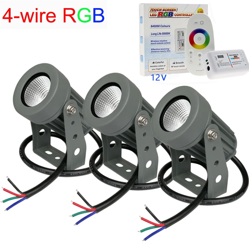

RGB-лампа для газона с дистанционным управлением, 12 В, 5/3 Вт, 4 шт.