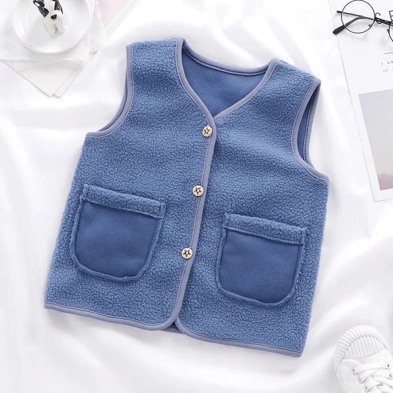 Baby Warm Winter Outerwear 0-6T 2023 New Kids Fleece Vests Toddler Clothes Child Waistcoat Sleeveless Jacket