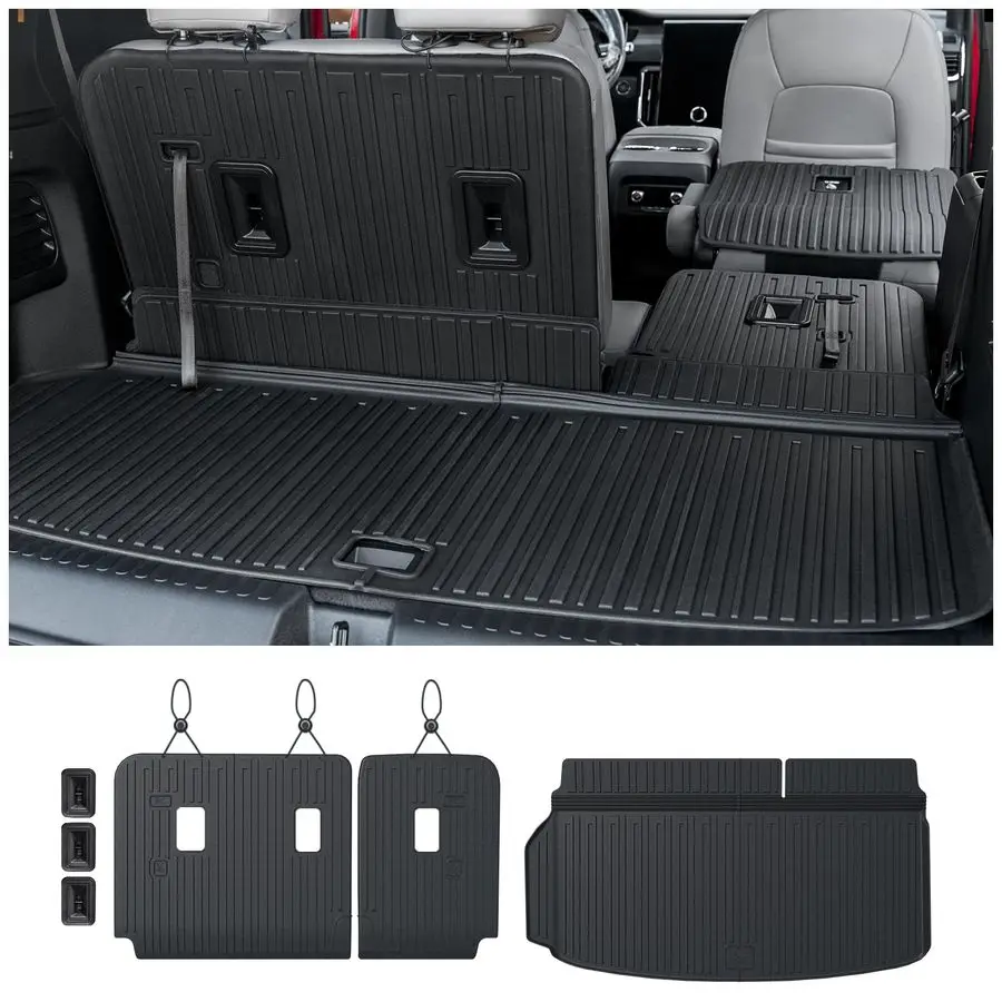 

Mat Backrest Mats for 2024 2025 2026 GMC Acadia 7 Seats Car Accessories, AllWeather TPE Protector Cargo Liner Trunk Mat Seat Bac