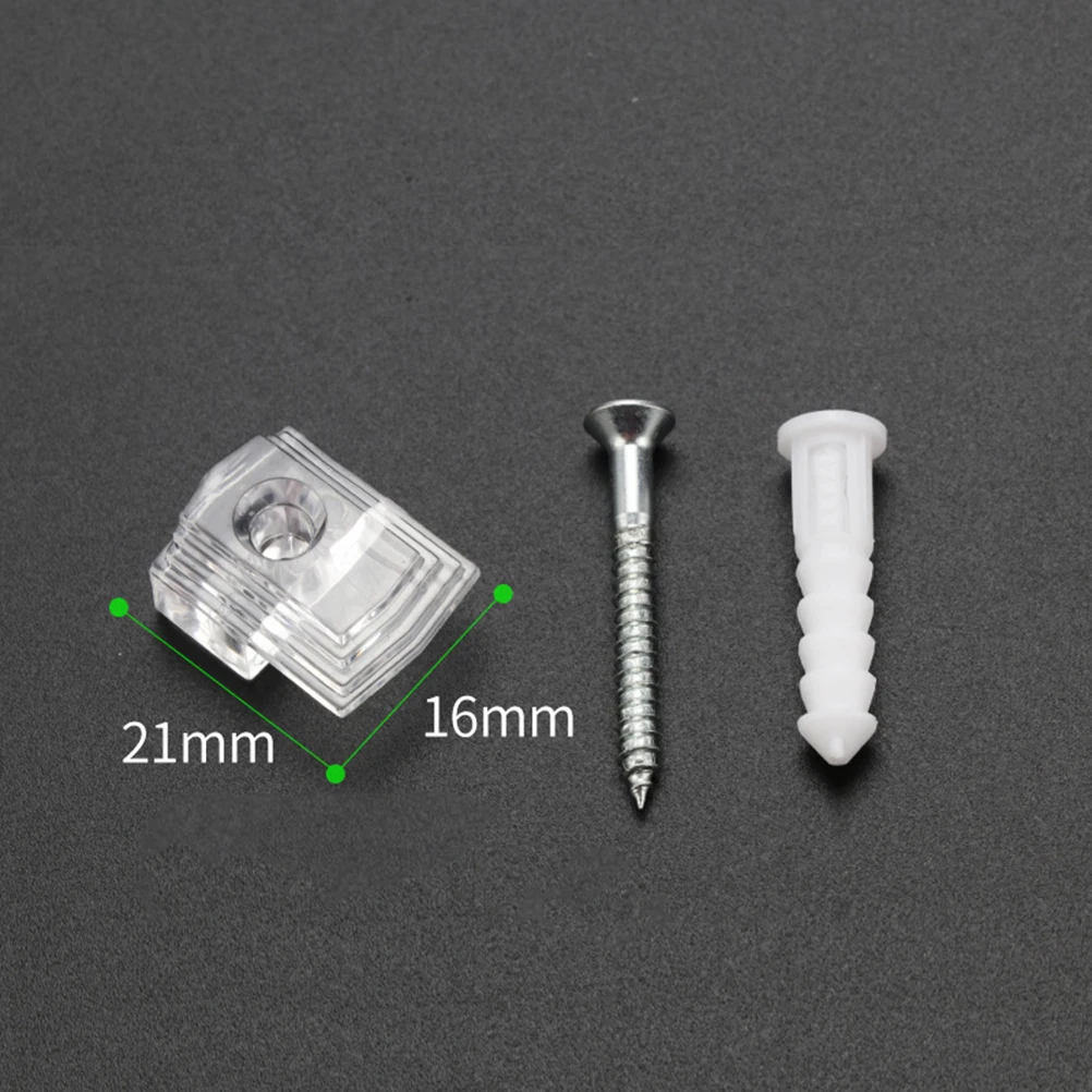 

24 Pcs Glass Clip Fixing Buckle Mirror Holder Clips Hanging Kit for Wardrobe Frameless Wall