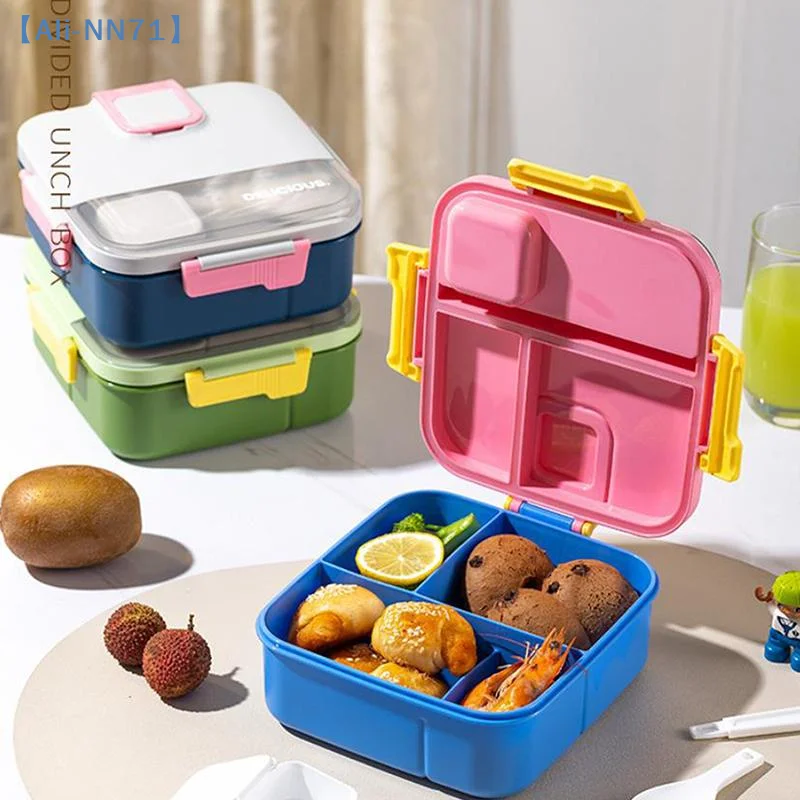 【NN71】Lunch Box Food Grade Plastic Office Worker Lunch Box With Tableware Individually Sealed Portable Bento Box Salad Box