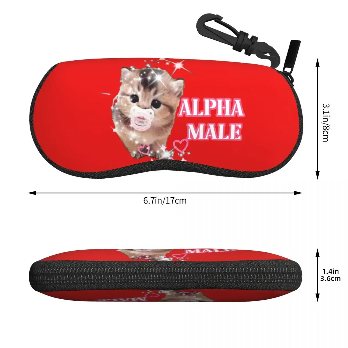 Custom  Male Cute Kitten Meme Eyeglass Glasses Case Women Men Soft Sunglasses Protective Pouch