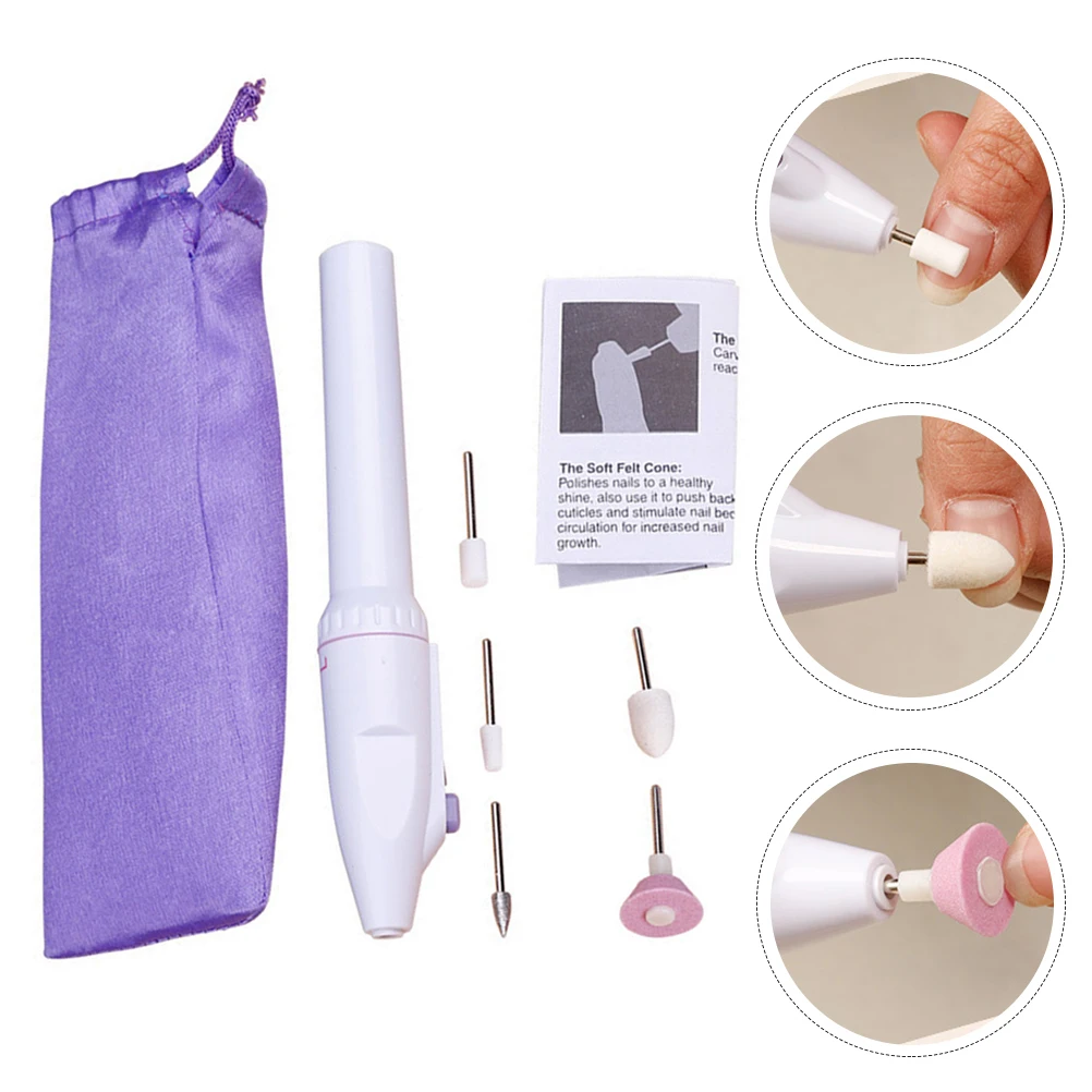 1 set lucidatore per unghie portatile strumento per manicure elettrico rettificatrice compatta per tagliaunghie forniture artistiche impugnatura comoda