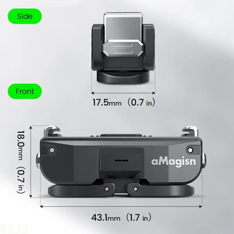 W3JB Quick Release Doppelklauen Magnetfuß Anti-Rutsch-Griff Panoramakamera-Zubehör – Detail 6