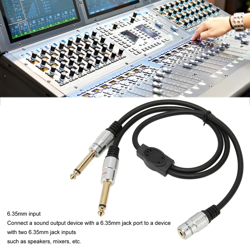 Gold Plated 1/8 Inch to 1/4 Stereo Splitter Y Cable 19.7in 3.5mm Female to Dual 6.35mm Male Dual Channel to Mono Dual Output