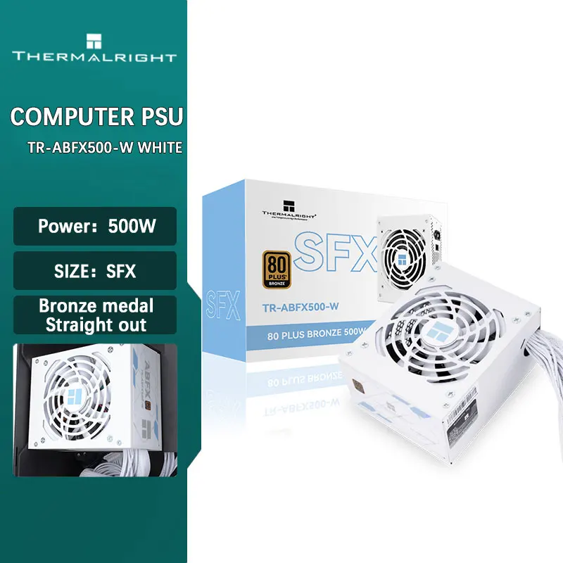 

Thermalright TR-ABFX500-W White SFX Bronze Medal Straight Out Mini Small Size Power Supply ITX Small Case Installation Small PSU