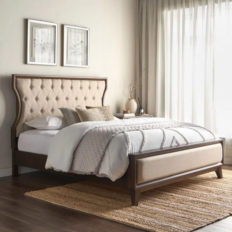 

Minimalist Aesthetic Beds Queen Size Upholstered Twin Nightstands Bed Organiser Frame Muebles Para El Hogar House Accessories