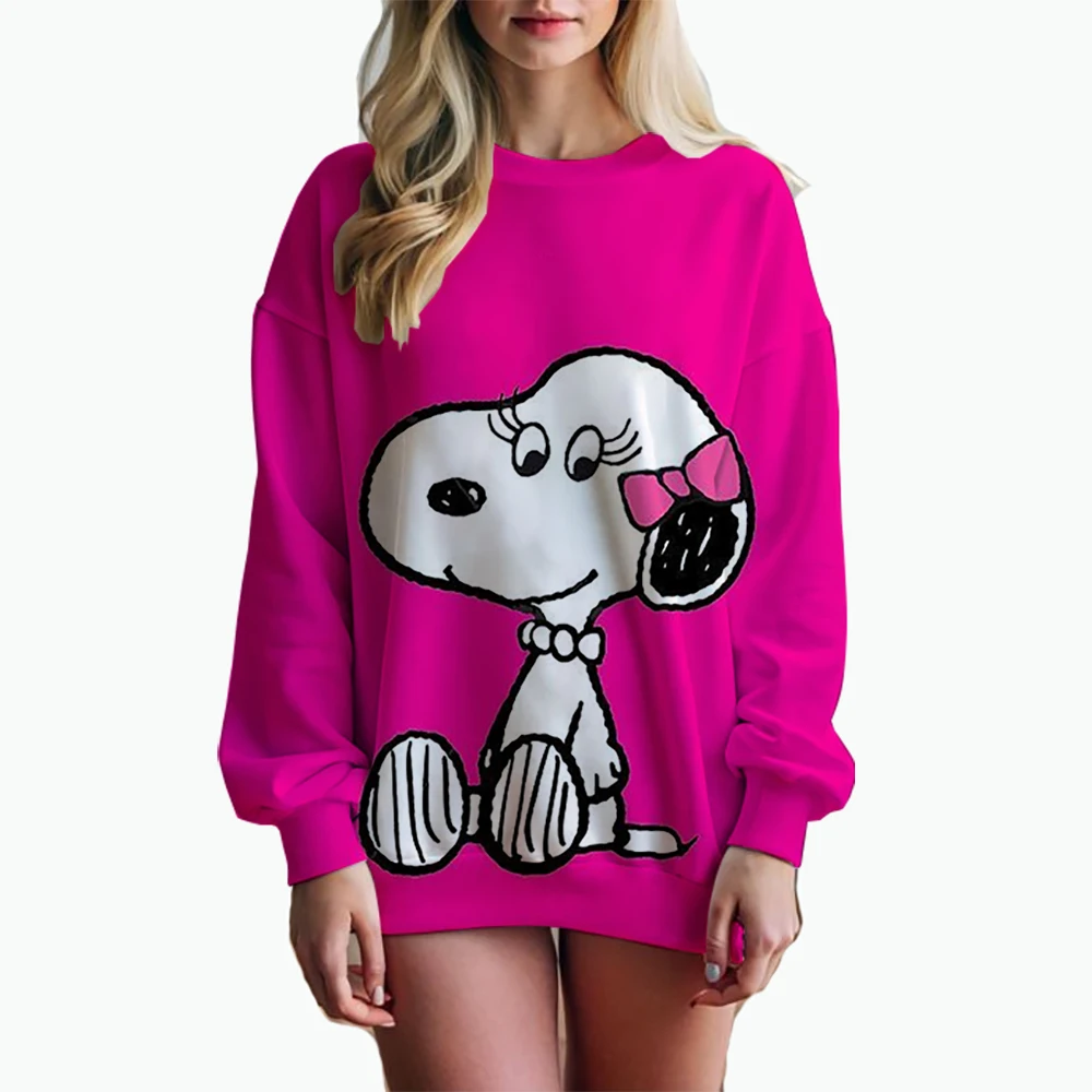 Autumn Winter Women\'s Snoopy print Pullovers Female Cartoon Long Sleeve Tops Women\'s O-neck Casual Sweatshirt