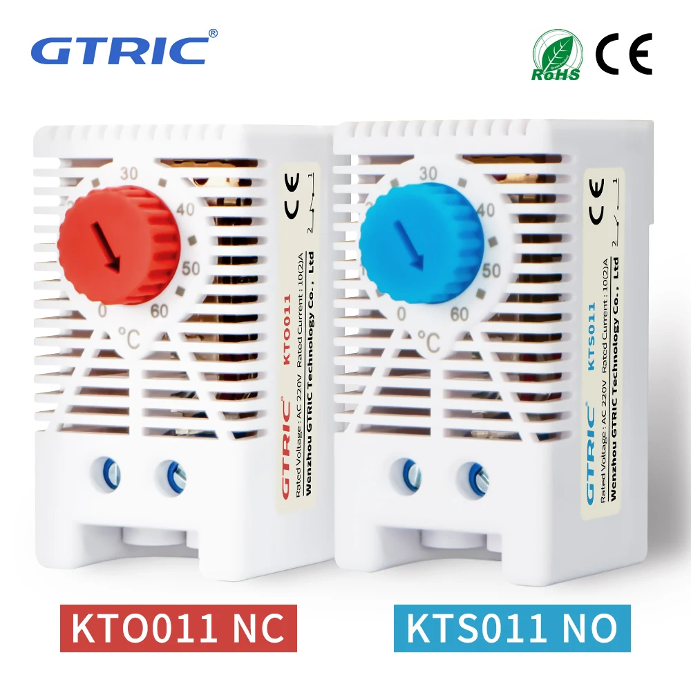 GTRIC Temperature Controller KTO011 KTS011 NO NC DIN Rail Cabinet Mini Industrial Thermostat Mechanical Thermoregulator