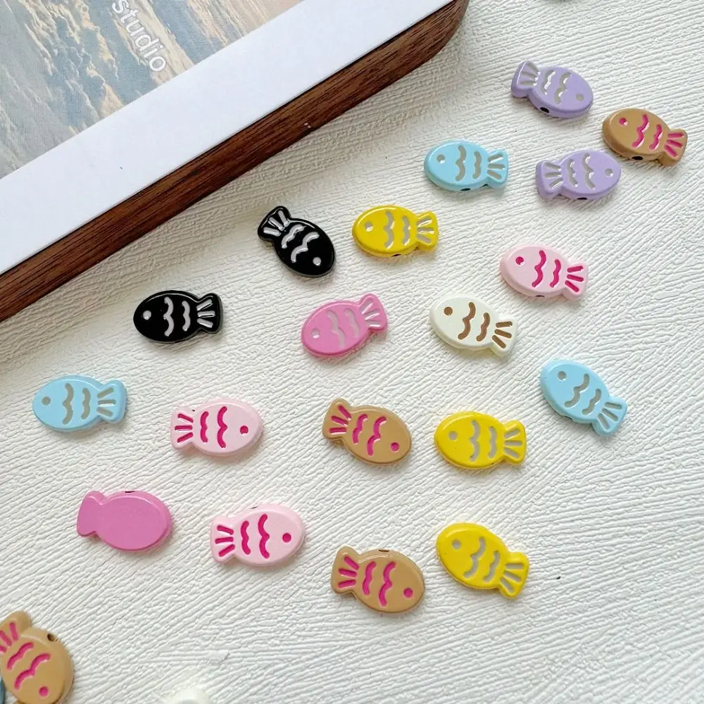Cuentas de pez pequeñas hechas a mano, espaciador Taiyaki de aleación, Kit de fabricación de Pulseras de Moda, Material para hacer joyas, regalo, 10 piezas