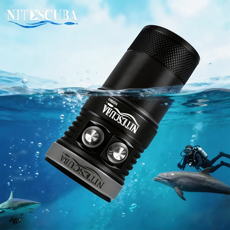 

NSS60 Professional 6000LM Underwater UV & Red Focus Photography Light 100M Waterproof Diving Video Torch