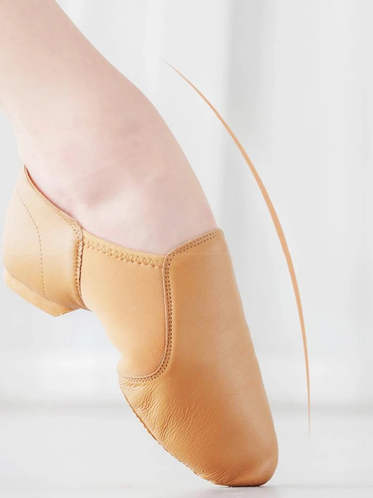 Echt Leer Jazz Dans Schoenen Kinderen Schoenen Voor Mannen En Vrouwen Salsa Dansschoenen Neo Boog Slip Op Jazz Schoenen Ballet Buik